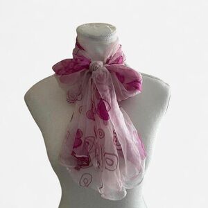 Pink Floral Scarf